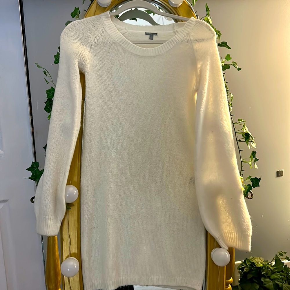 White sweater dress